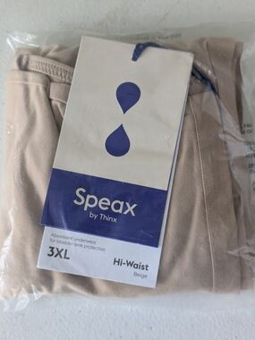 NWT Speax by Thinx Hi-Waist Bladder Leak Underwear 3XL Beige
